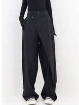 Hazel I Wide-Legged Trousers with Asymmetric Buttons