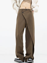 Hazel I Wide-Legged Trousers with Asymmetric Buttons