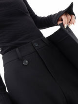 Hazel I Wide-Legged Trousers with Asymmetric Buttons